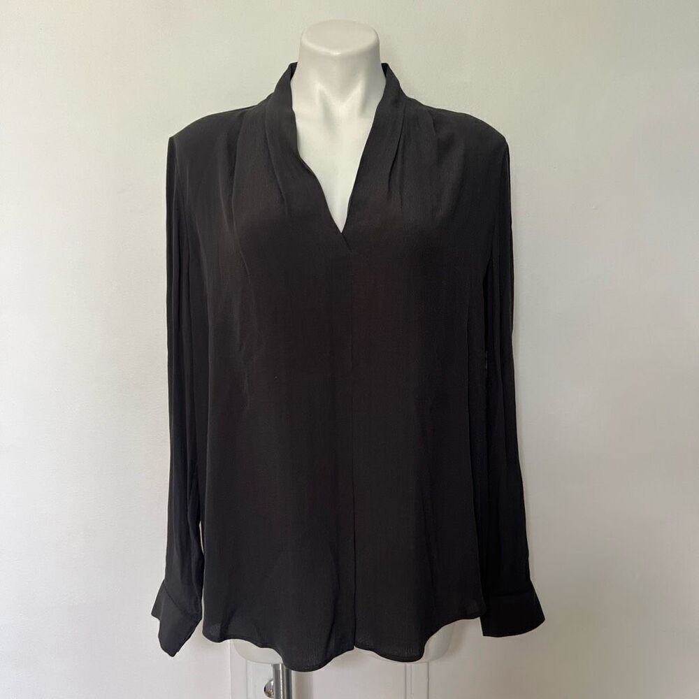 Lord & Taylor Career Top Long Sleeve Crepe V Neck NWT